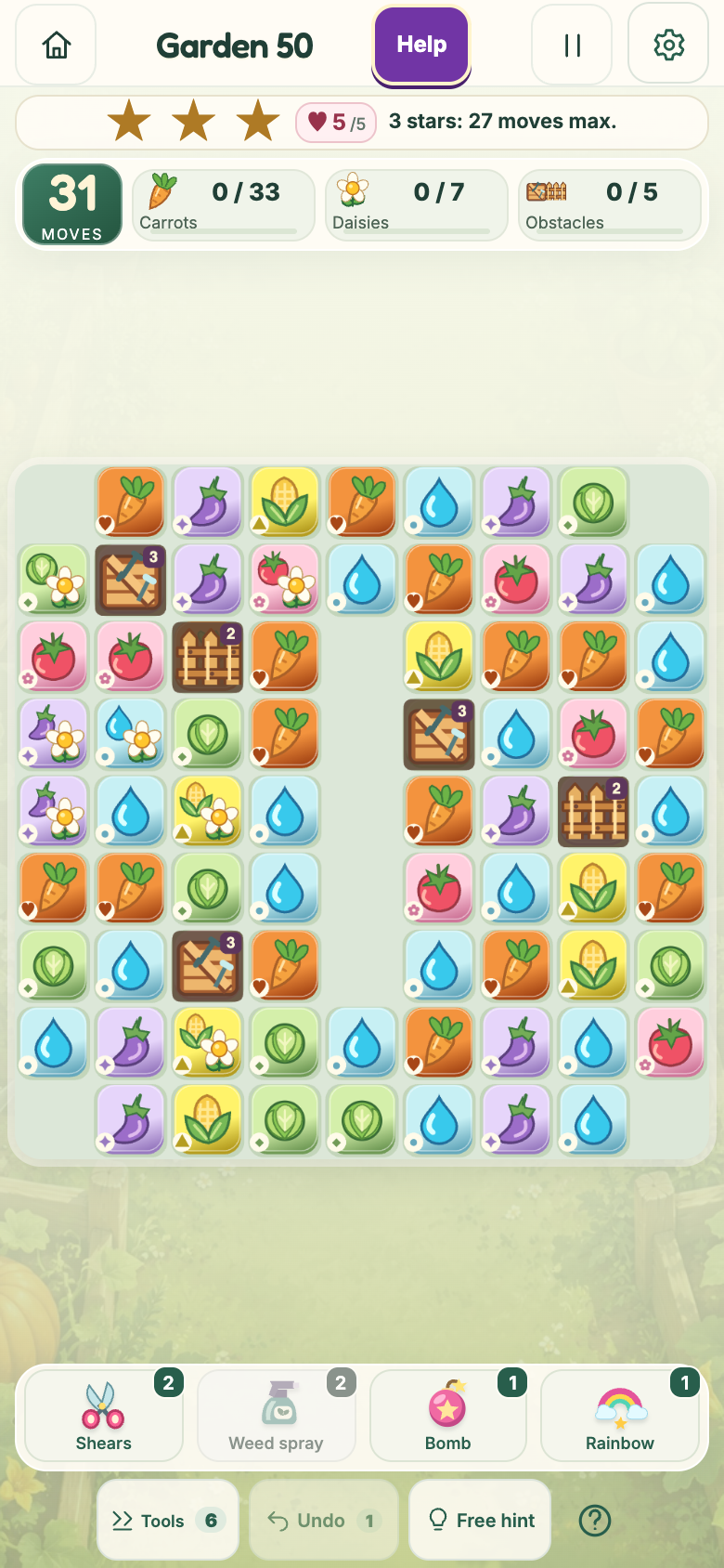 Garden 50 : The Vegetable Patch, starting board
