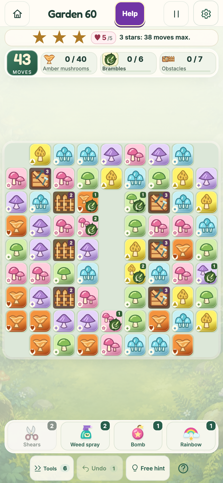 Garden 60 : Mushroom Forest, starting board
