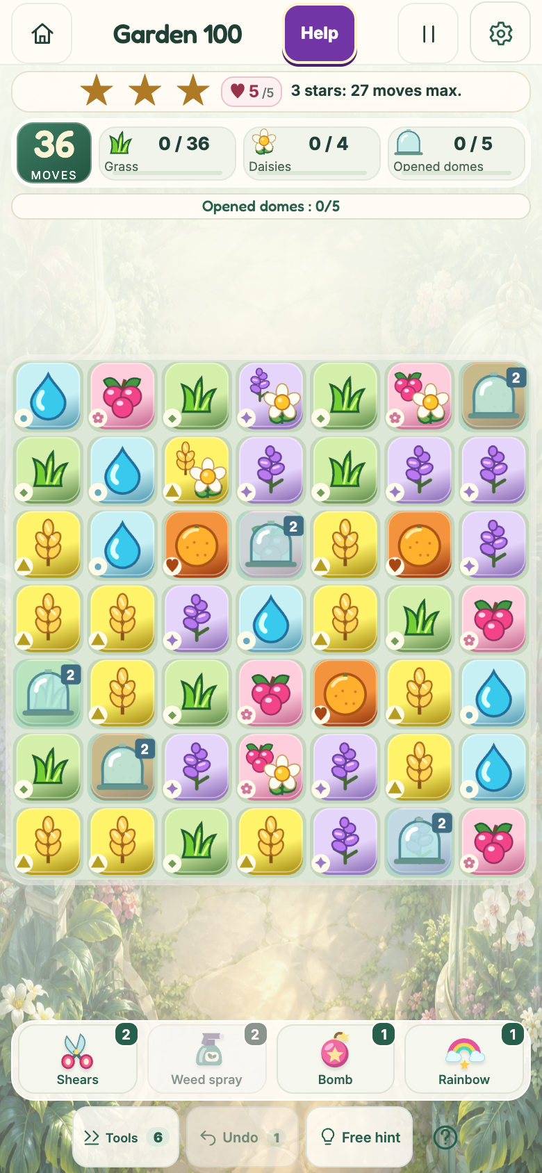 Garden 100 : Crystal Greenhouse, starting board
