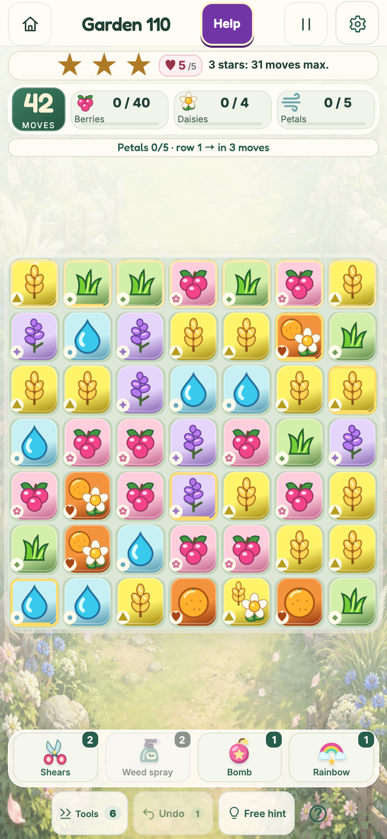 Garden 110 : Windmill Garden, starting board
