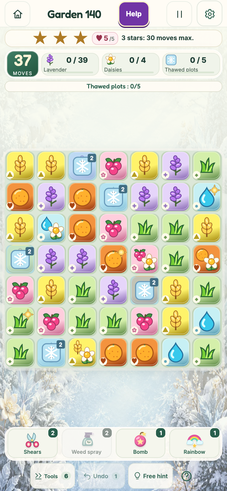Garden 140 : Frost Garden, starting board