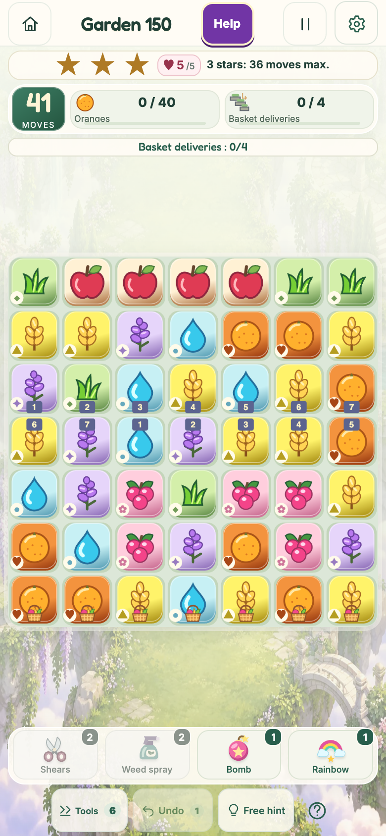 Garden 150 : Hanging Terraces, starting board