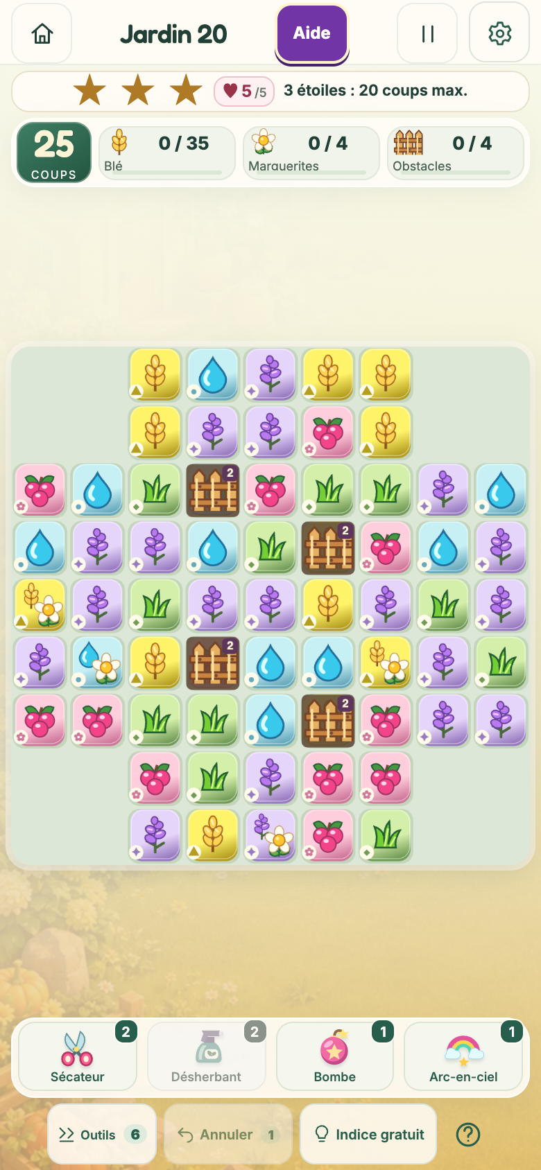 Jardin 20 : Le verger doré, plateau initial
