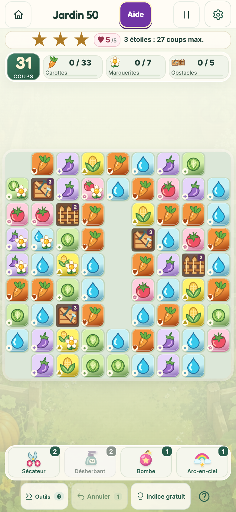 Jardin 50 : Le Potager, plateau initial
