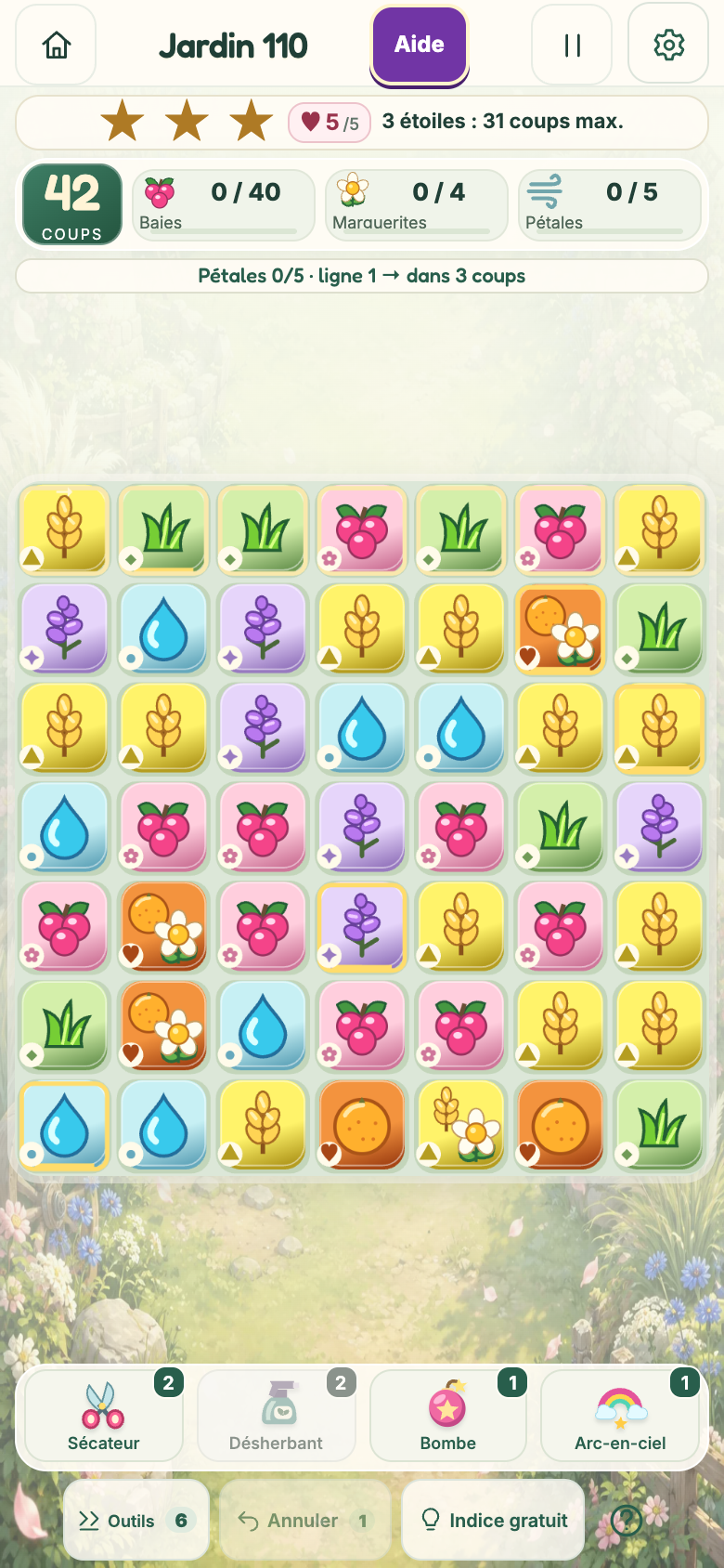 Jardin 110 : Le Jardin des vents, plateau initial